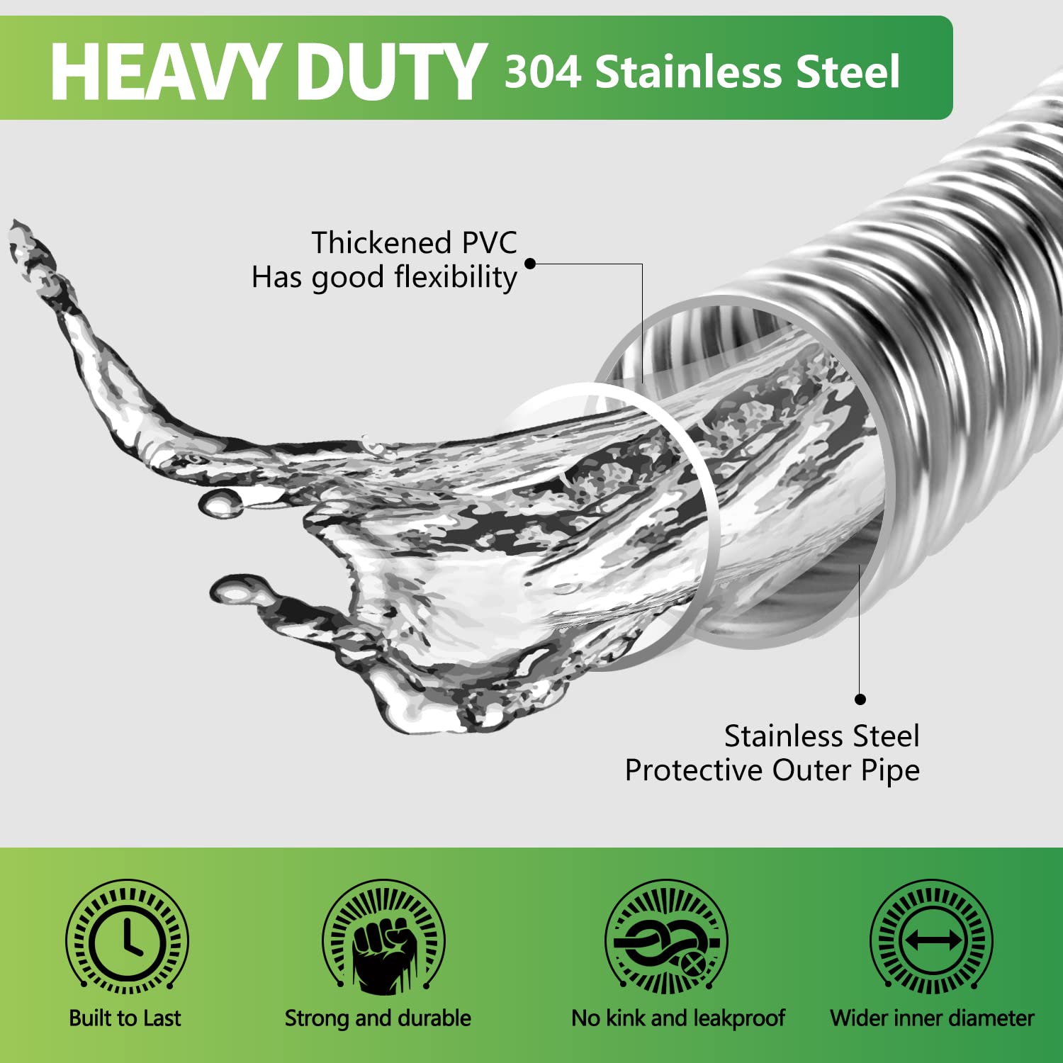 Sunifier 3ft hose with kink-free design delivers smooth water flow.