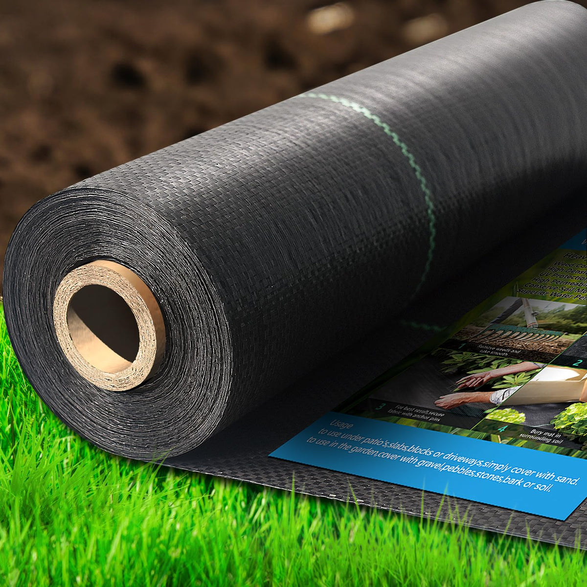 Sunifier weed barrier fabric weave pattern blocks weeds while preserving soil moisture