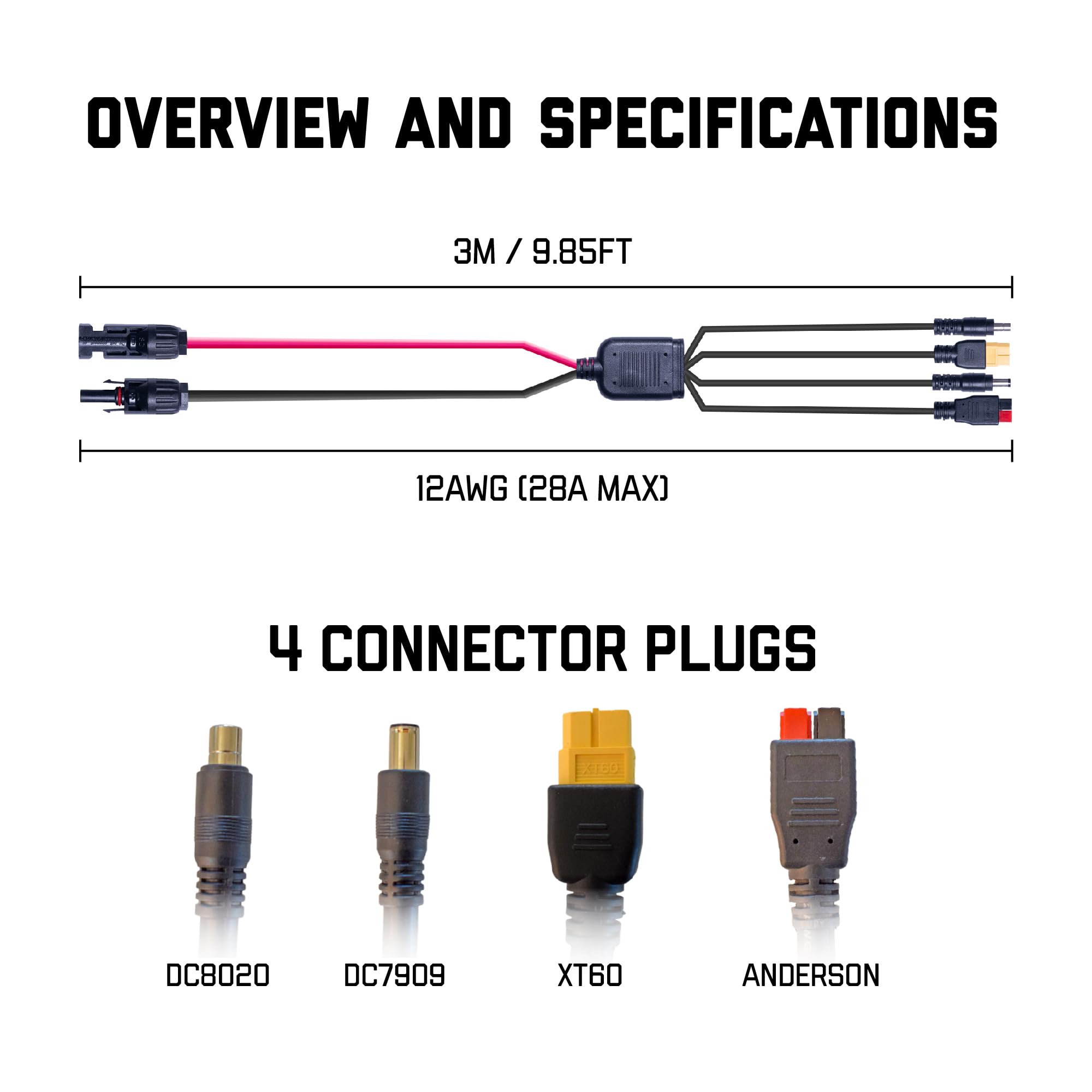 SunJack 10ft extension cable for flexible setup