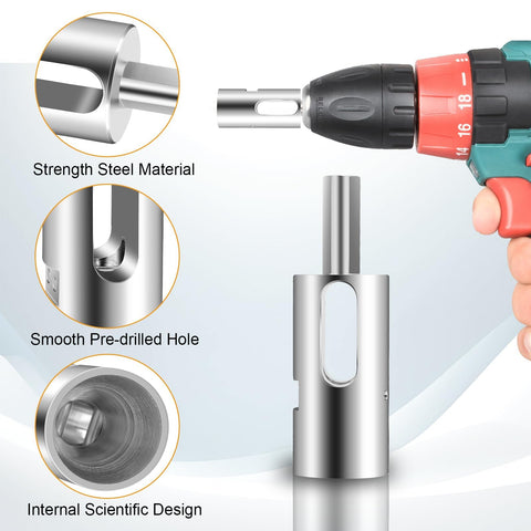 Sunjoyco twist-tie tool compatible with 3/8-inch drills for faster work.
