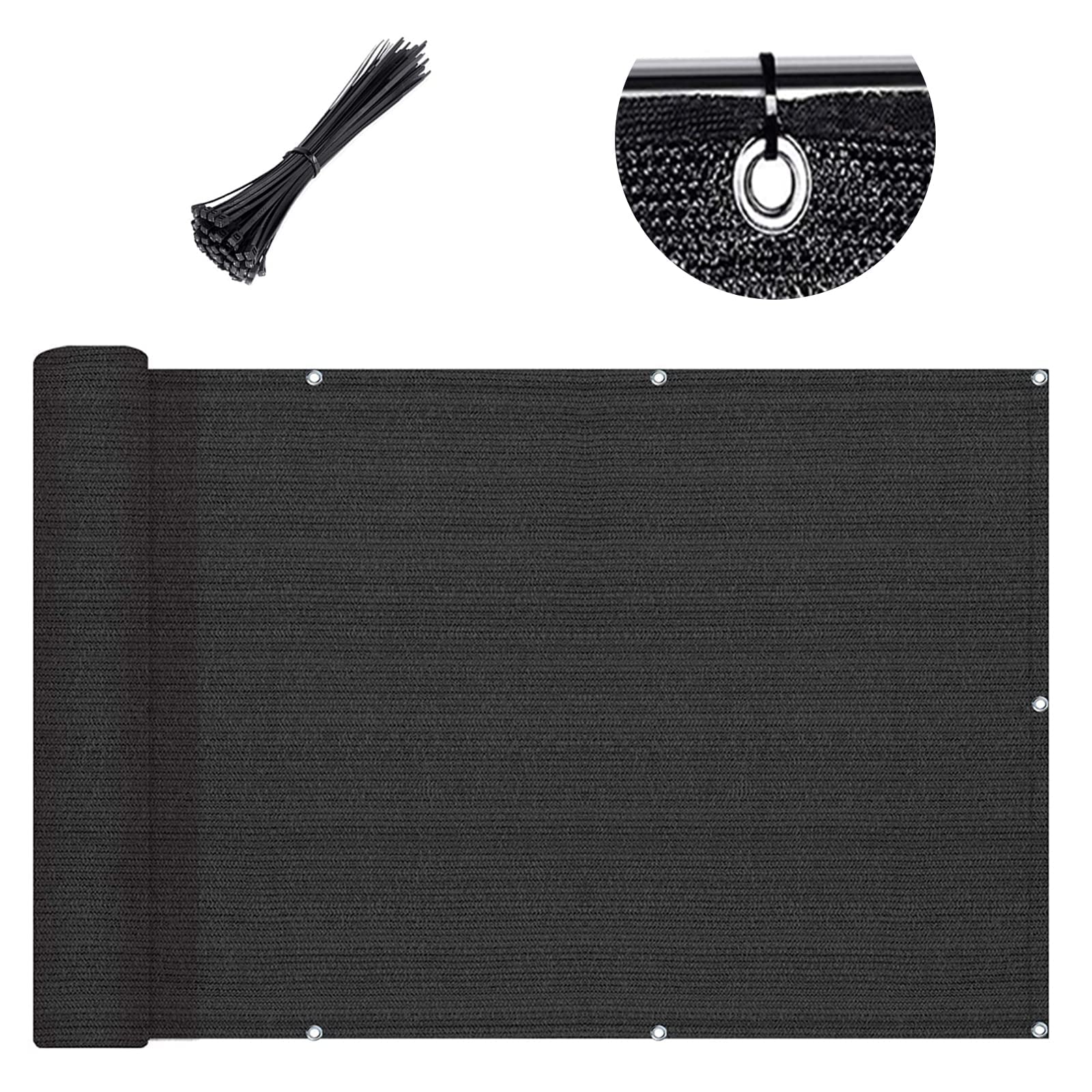 SUNLAX balcony privacy screen 3x16 black provides private shade outdoors.