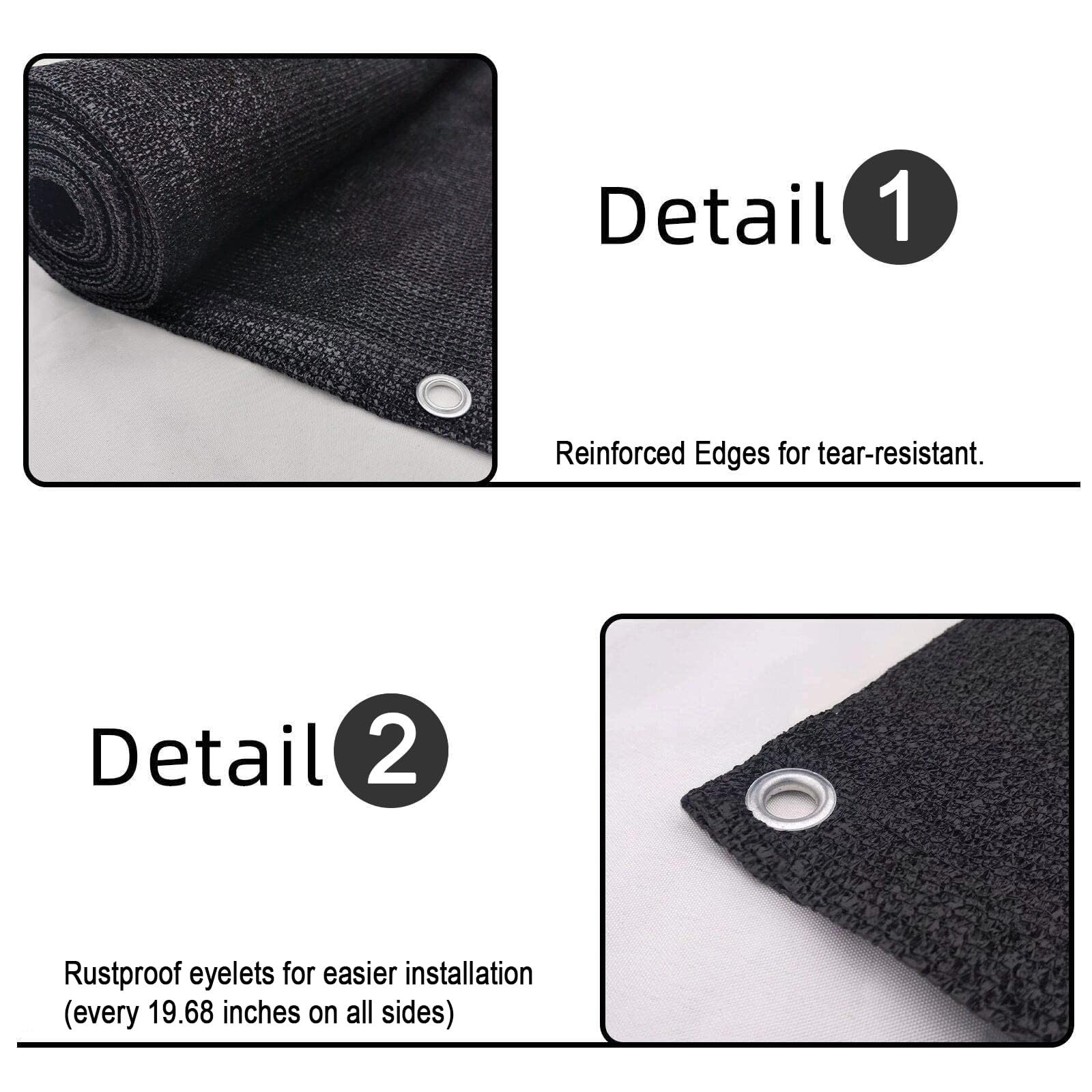 SUNLAX easy-install privacy screen simplifies setup with zip ties.