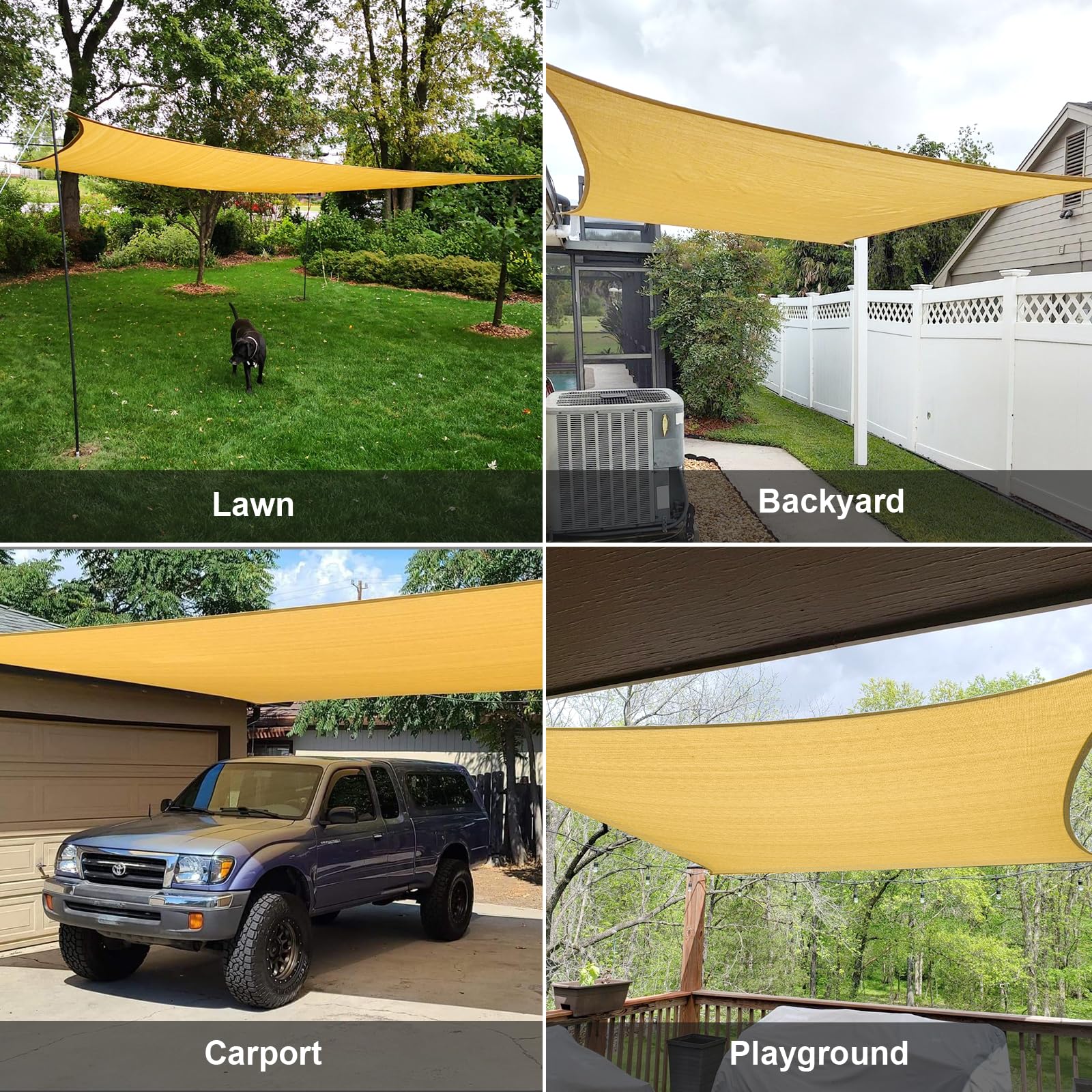 SUNLAX shade sail not waterproof plan for drizzle and shade days
