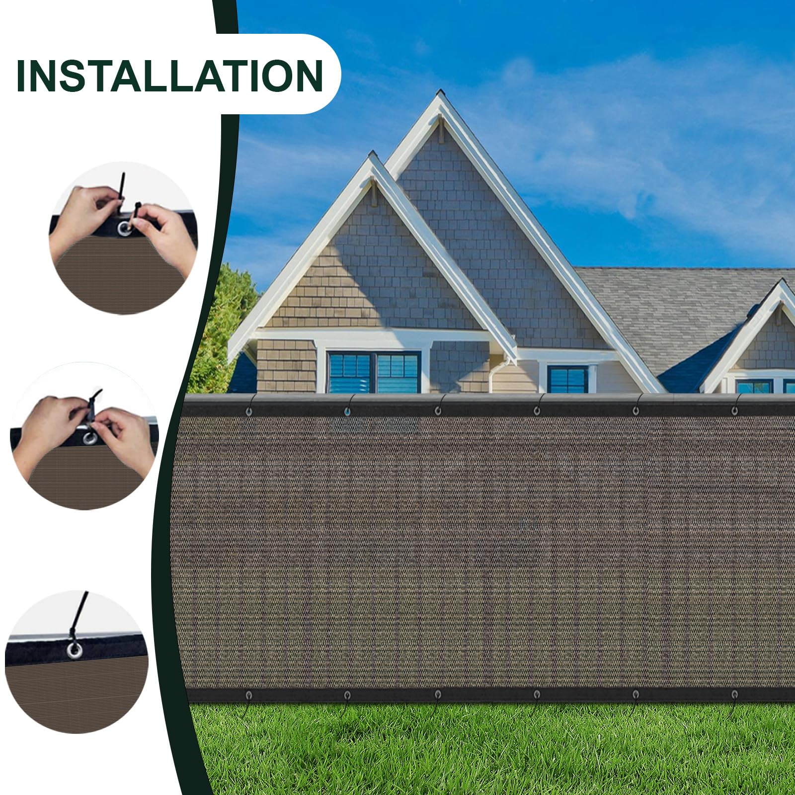 SUNLAX privacy screen creates yard seclusion while protecting garden plants.