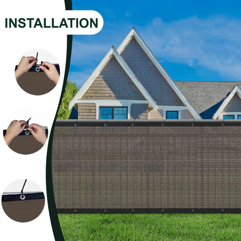 SUNLAX privacy screen creates yard seclusion while protecting garden plants.