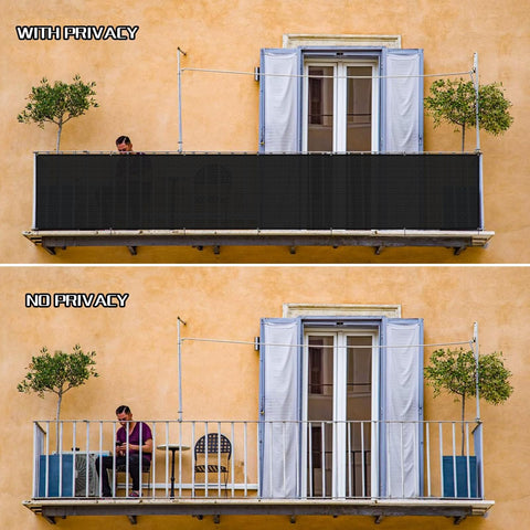 SUNLAX privacy screen installed on rail demonstrates quick setup