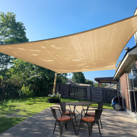 SUNLAX sun shade sail 8x10 setup with durable fabric for patio shade