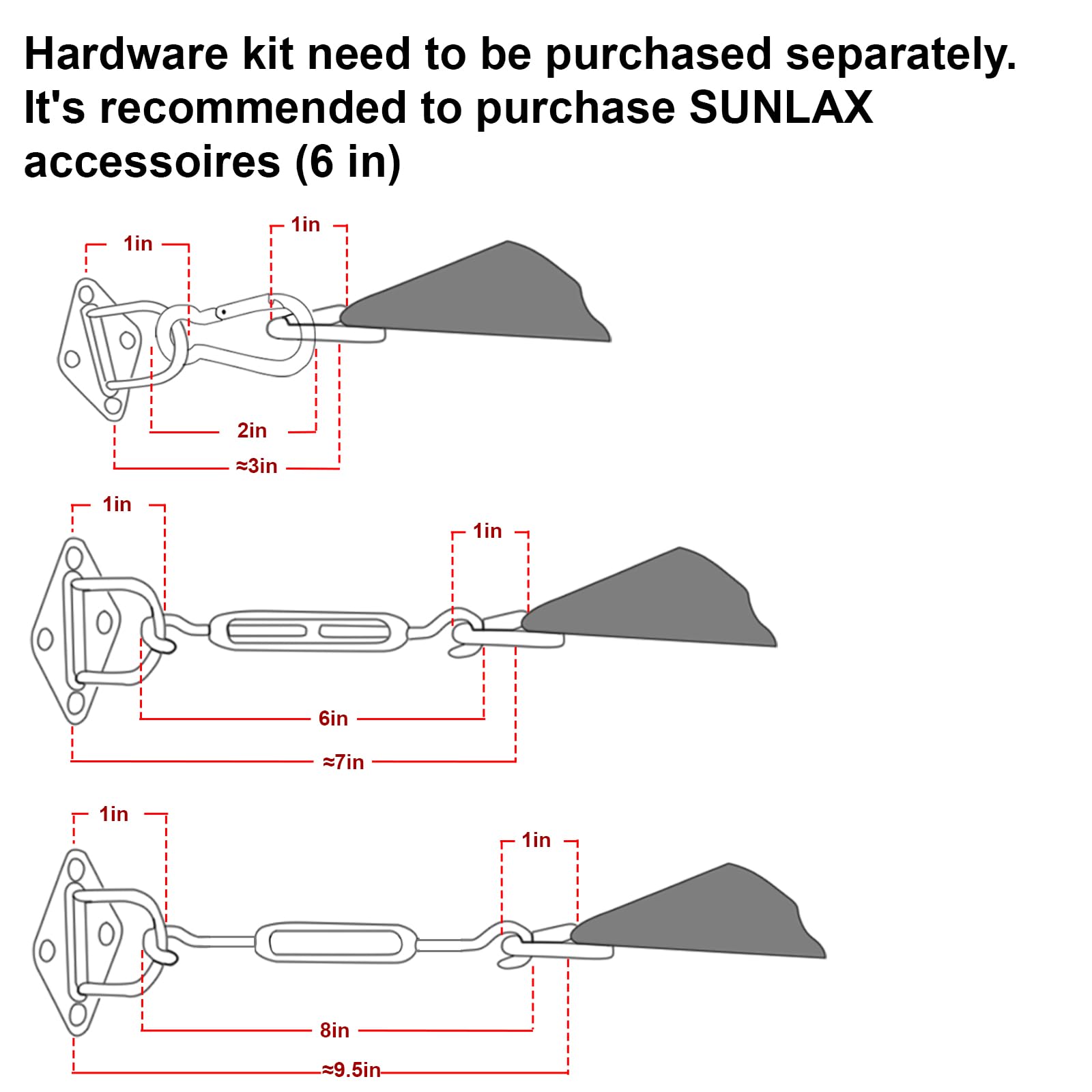 SUNLAX shade sail curved edges prevent sagging for stable shaded area