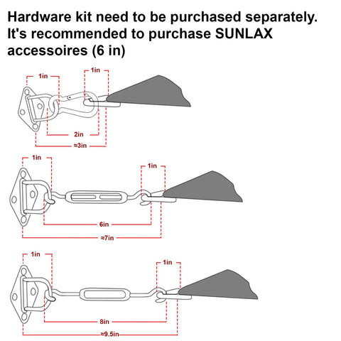 SUNLAX shade sail curved edges prevent sagging for stable shaded area