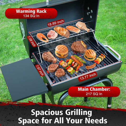 SUNLIFER Barrel Grill split grates allow quick charcoal refueling.