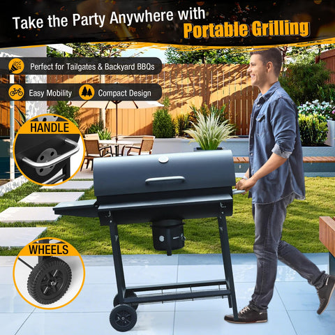SUNLIFER lift-up grate enables quick coal refills during grilling