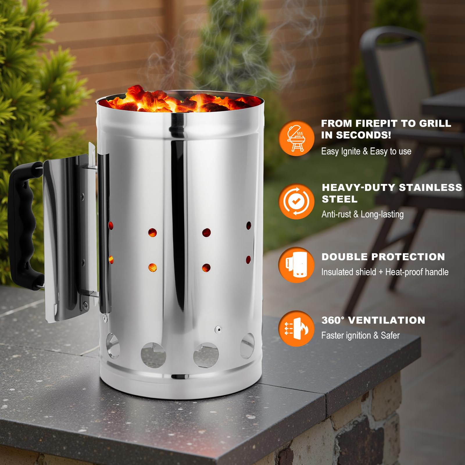 SUNLIFER heat shield and handle demonstrate safe lifting and control