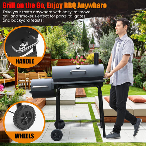 SUNLIFER dual-chamber layout for simultaneous grilling and smoking
