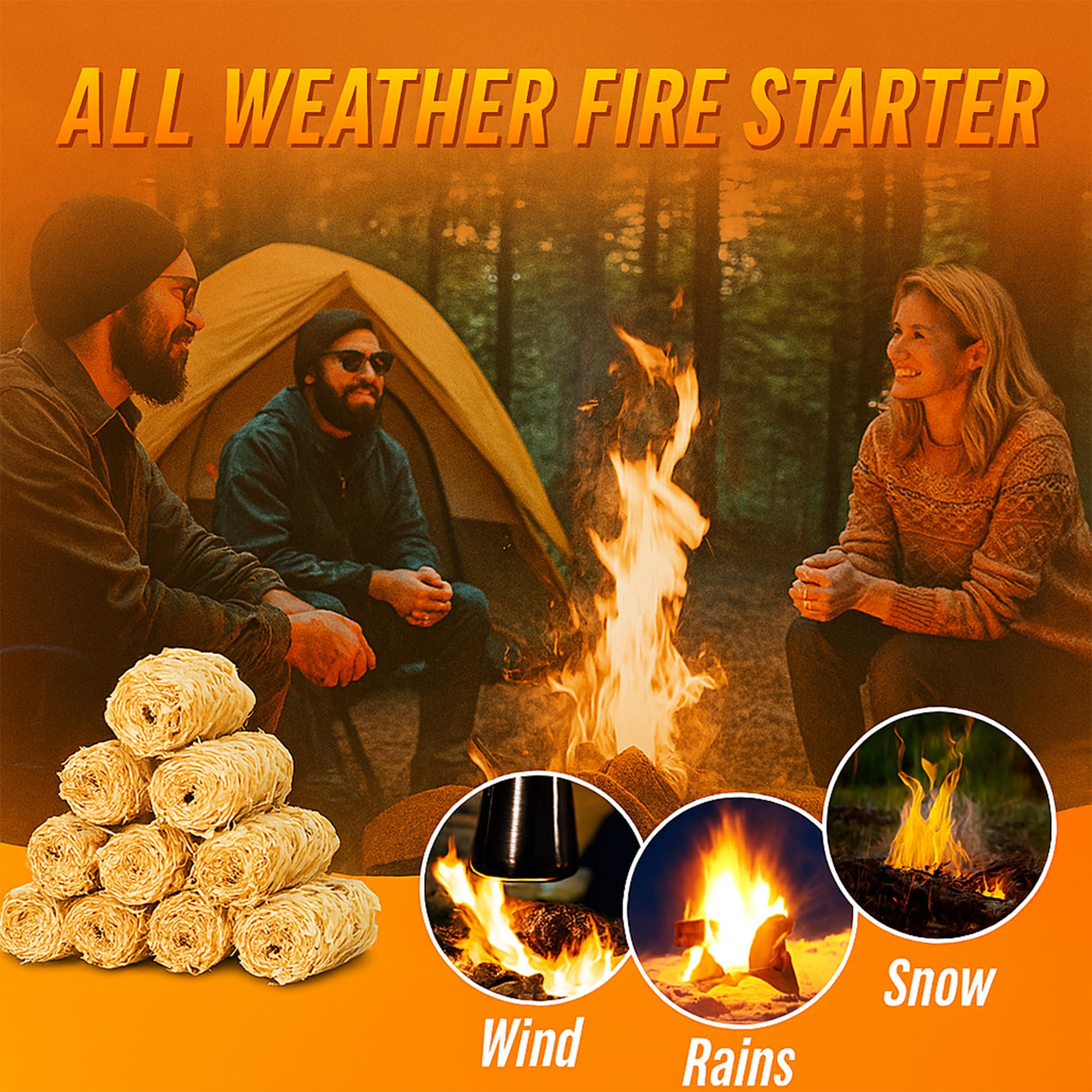 SUNLIFER fire starter ideal for BBQ, grill, or fireplace use.