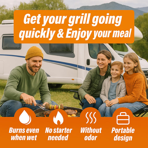 SUNLIFER odorless, smokeless starter preserves food flavor during grilling.