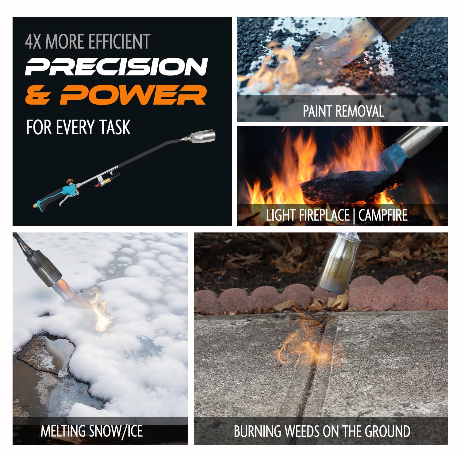 Sunlight Charcoal propane torch handling 2,200,000 BTU for versatile tasks.