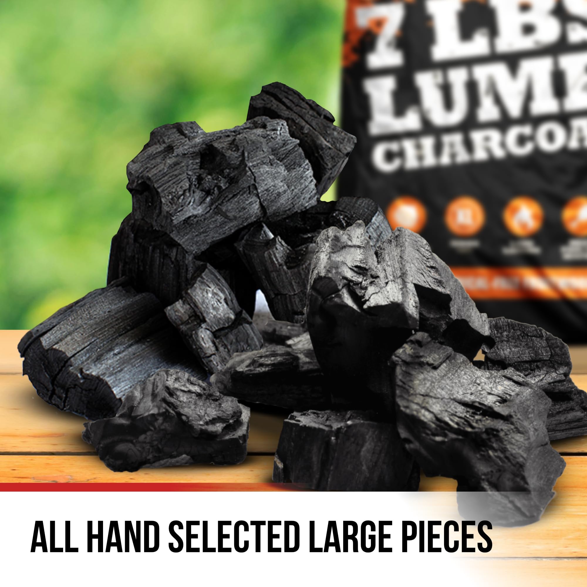 Sunlight Charcoal lumps deliver steady heat for searing and slow smoking.