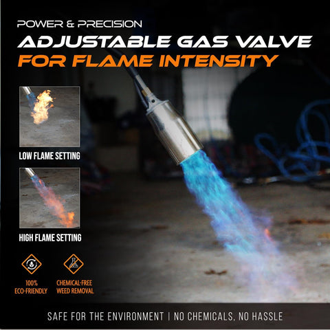 Sunlight Charcoal flame tool suited for roofing, grilling, and yard tasks.