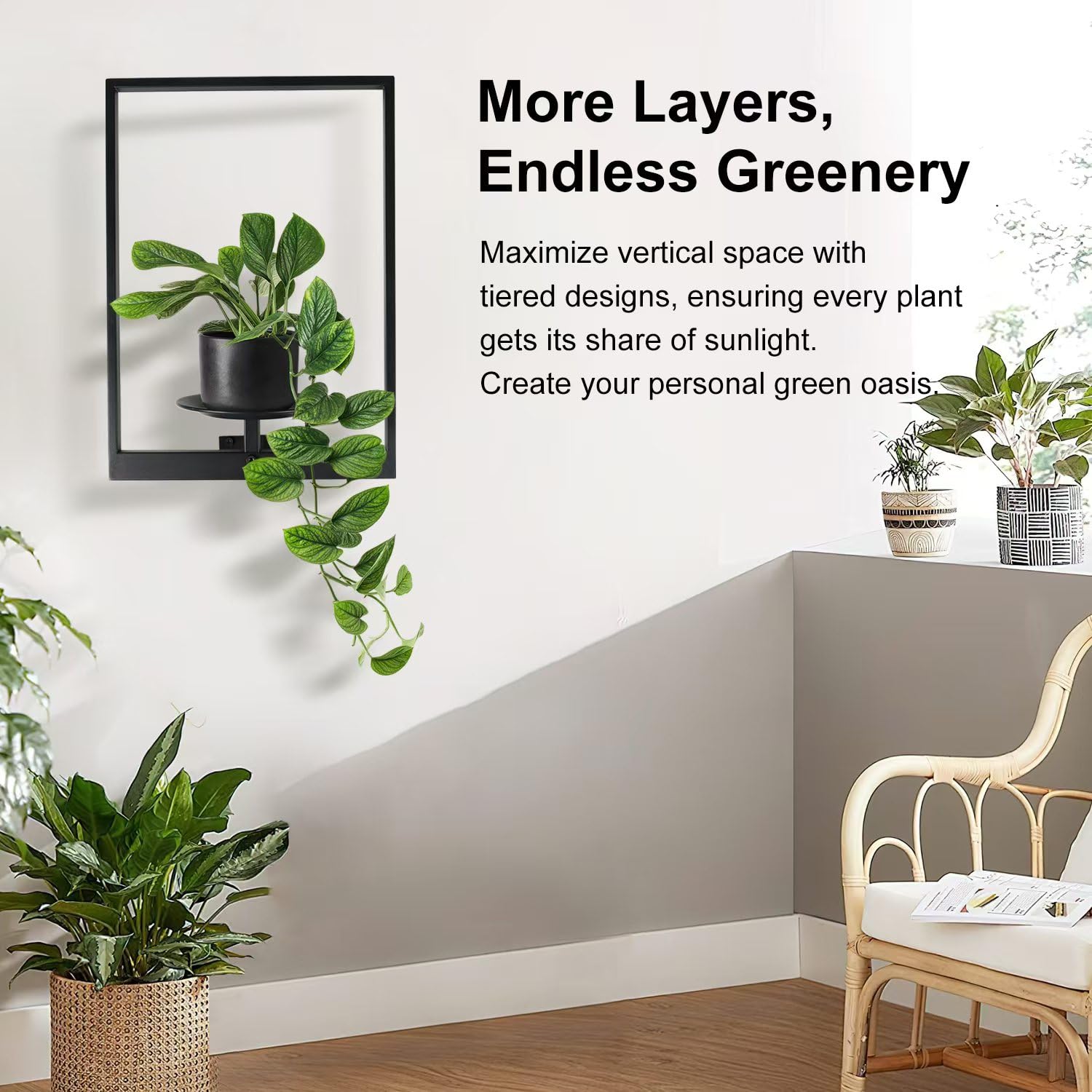 SUNLITOPTO metal construction emphasizes stability for potted plants