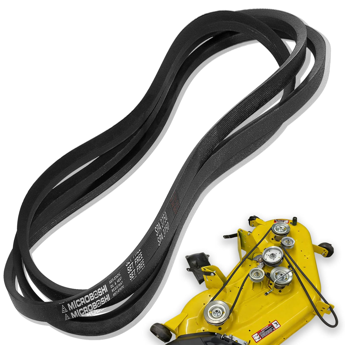 Sunluway GX21833 deck belt closeup highlights durable construction for long lasting performance.