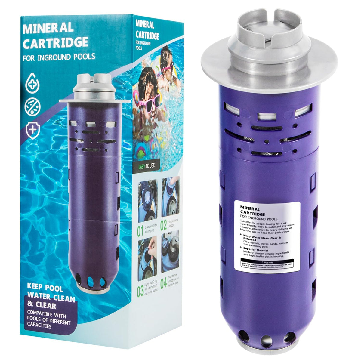 Sunluway W28000 mineral cartridge for crystal clear water and simple maintenance.