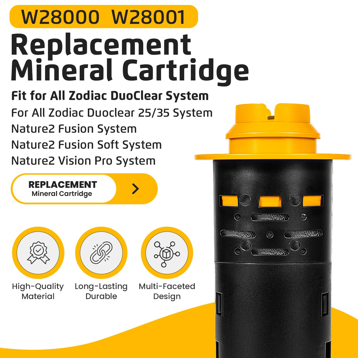 Sunluway W28001 installation guide showing easy, tool-free replacement