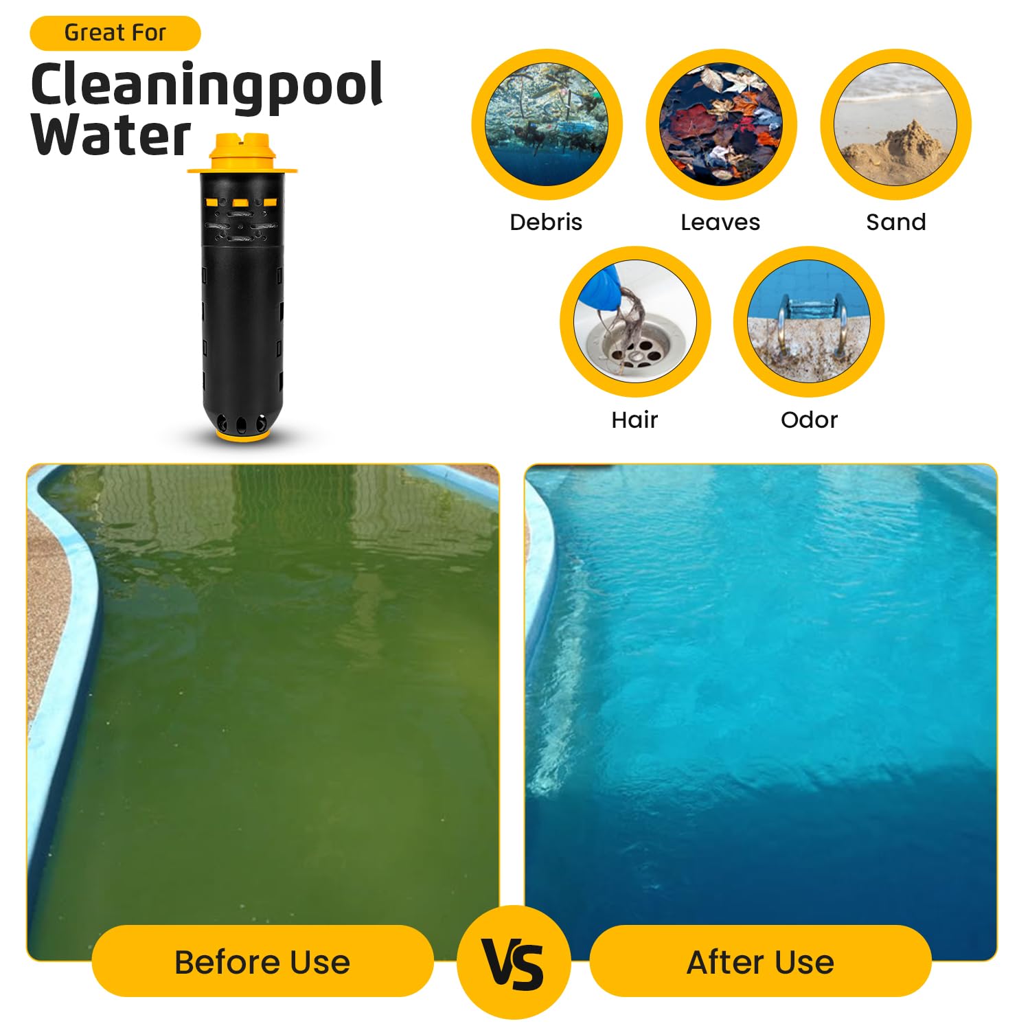 Sunluway water clear demonstration for sparkling pool water