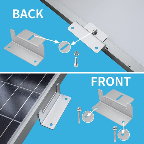 SUNMAK aluminum Z brackets resist rust in all weather conditions.