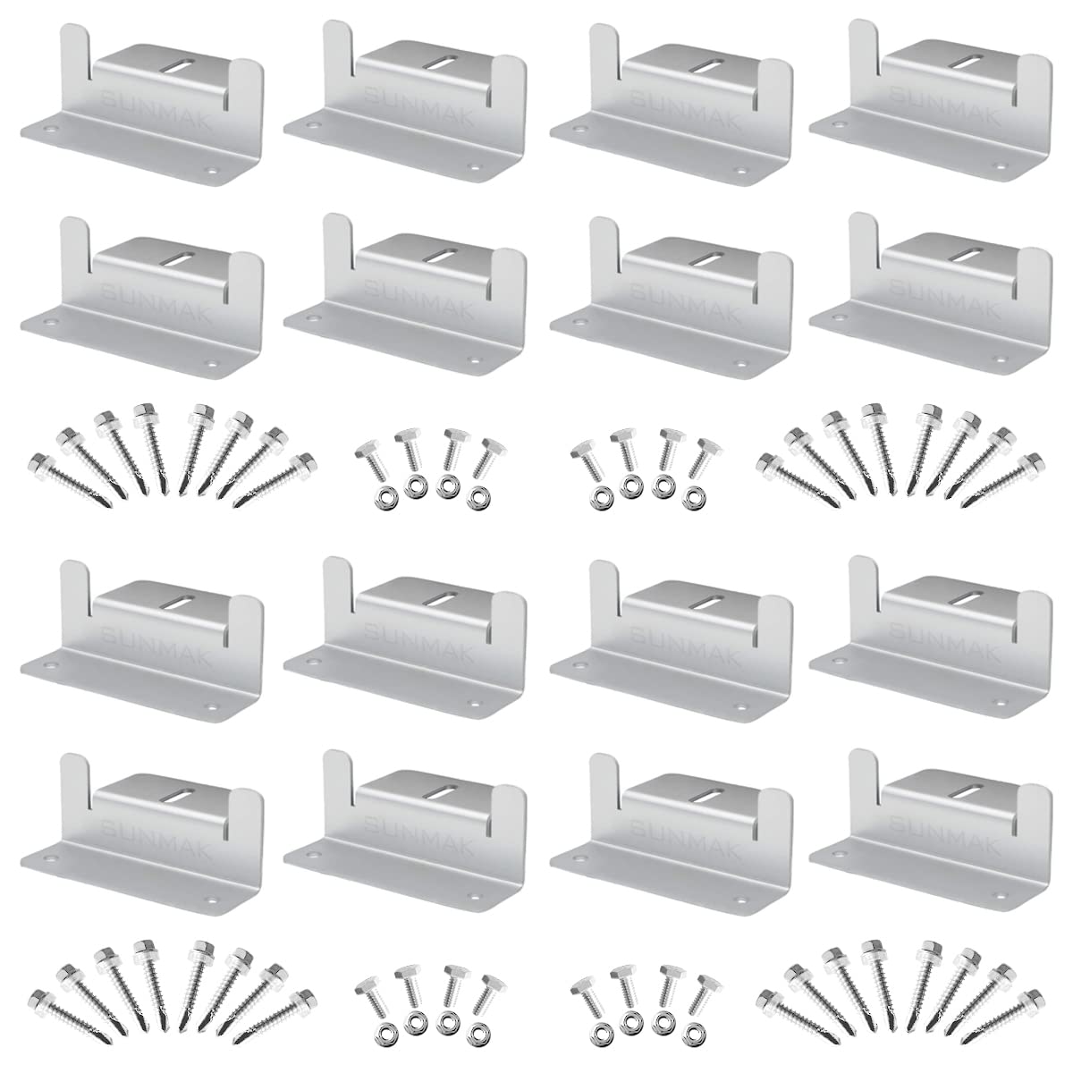 SUNMAK solar Z brackets assembly set for off-grid mounting, lightweight aluminum.