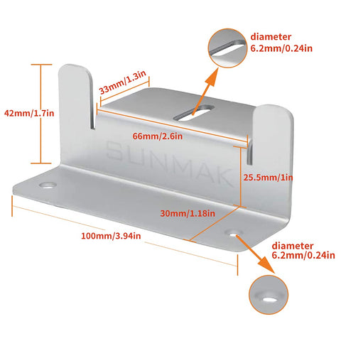 SUNMAK Z brackets with stainless bolts support secure solar panel installation.
