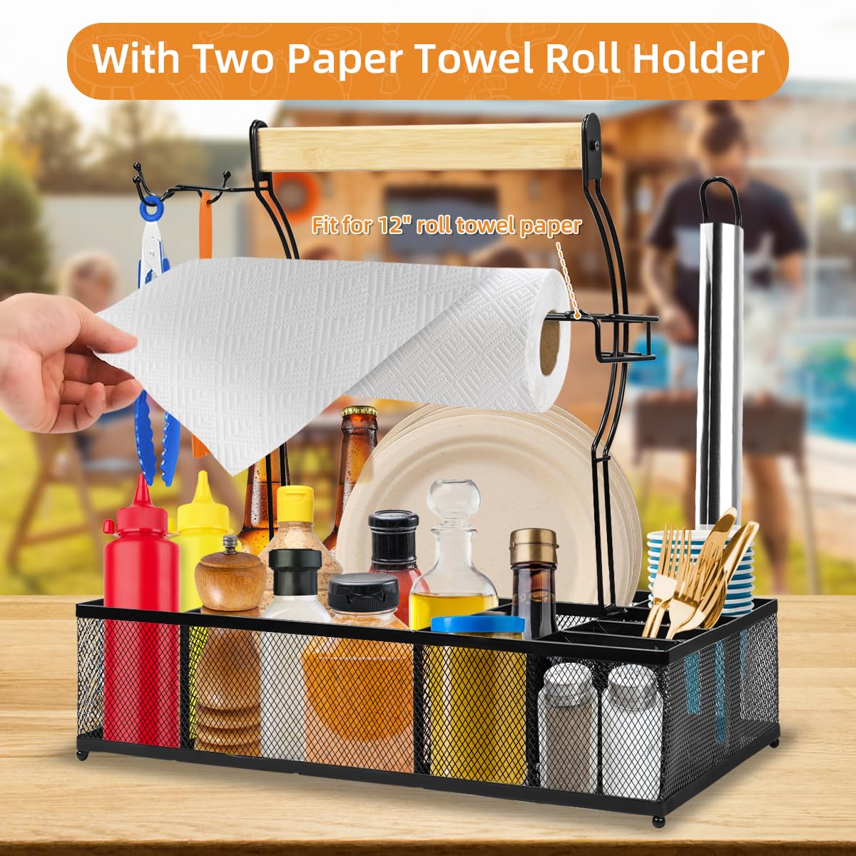 Sunmeg Grill Caddy tool-free assembly in minutes for quick setup