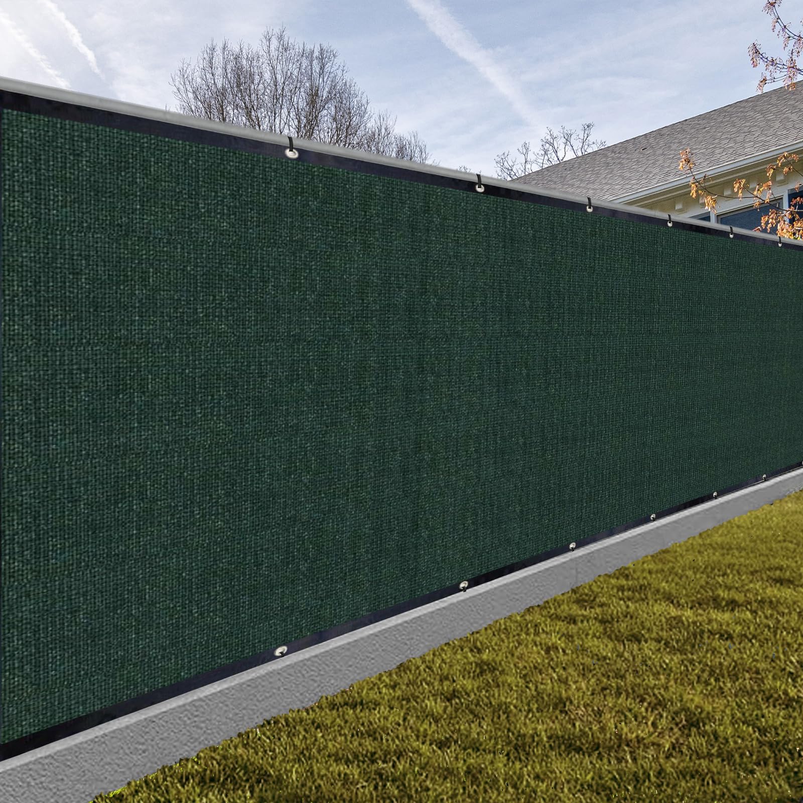 Sunny Guard privacy screen fence material close-up showing durable HDPE