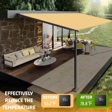 Sunny Guard shade cloth in backyard cozy corner provides shade and airflow.
