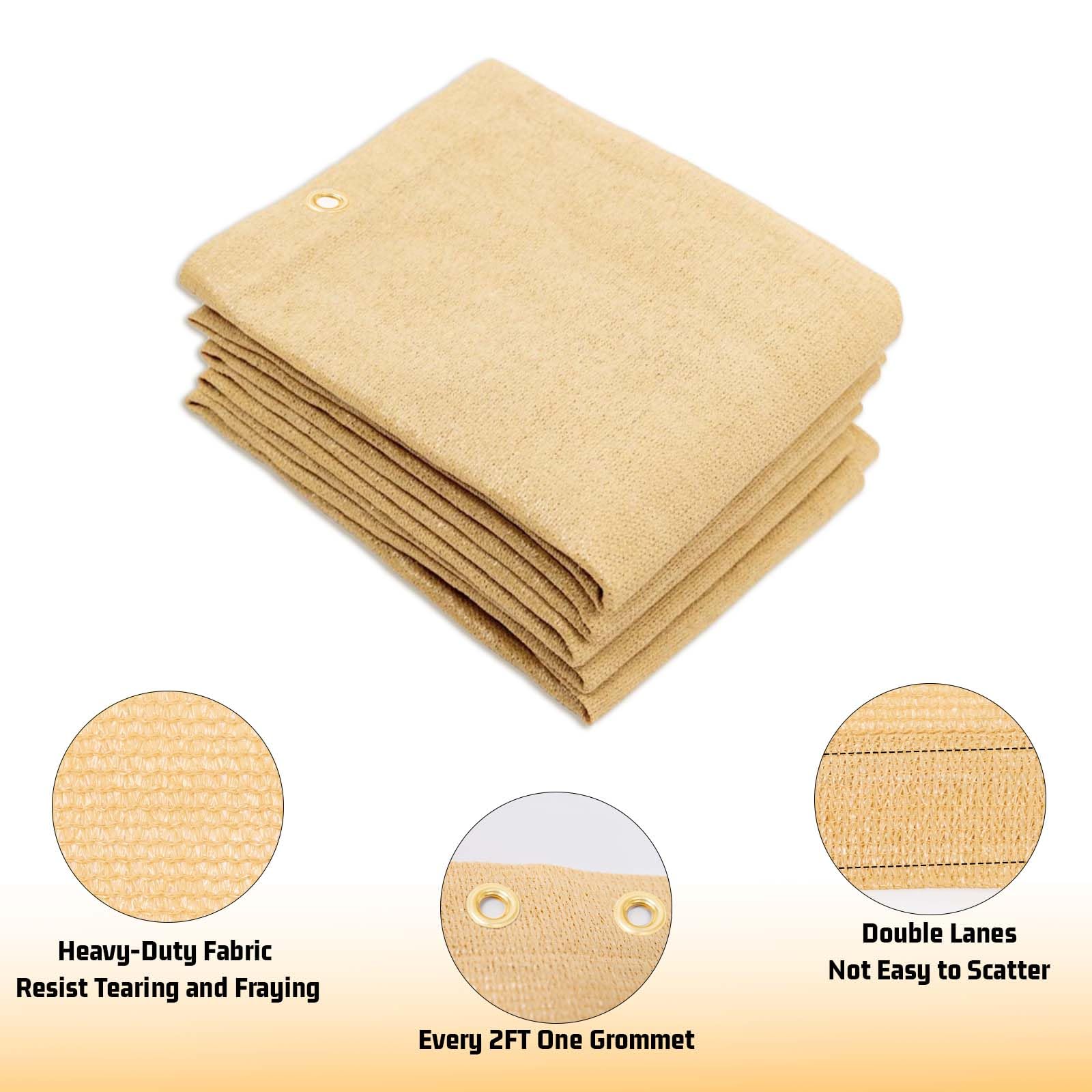 Sunny Guard shade cloth made from durable HDPE material for long-lasting shade.