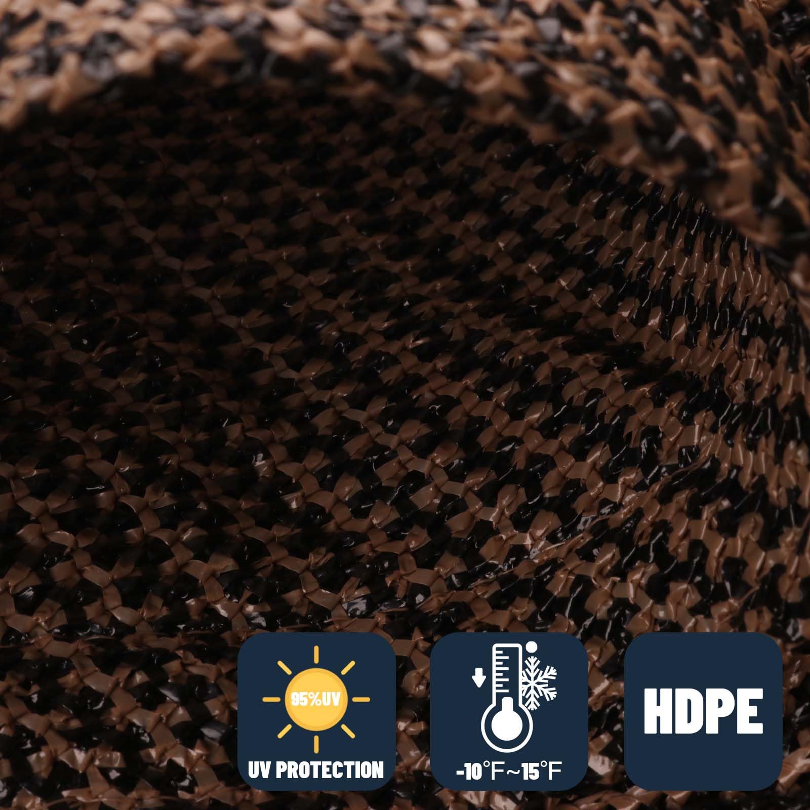 Sunny Guard sun shade sail blocks UV rays in brown color