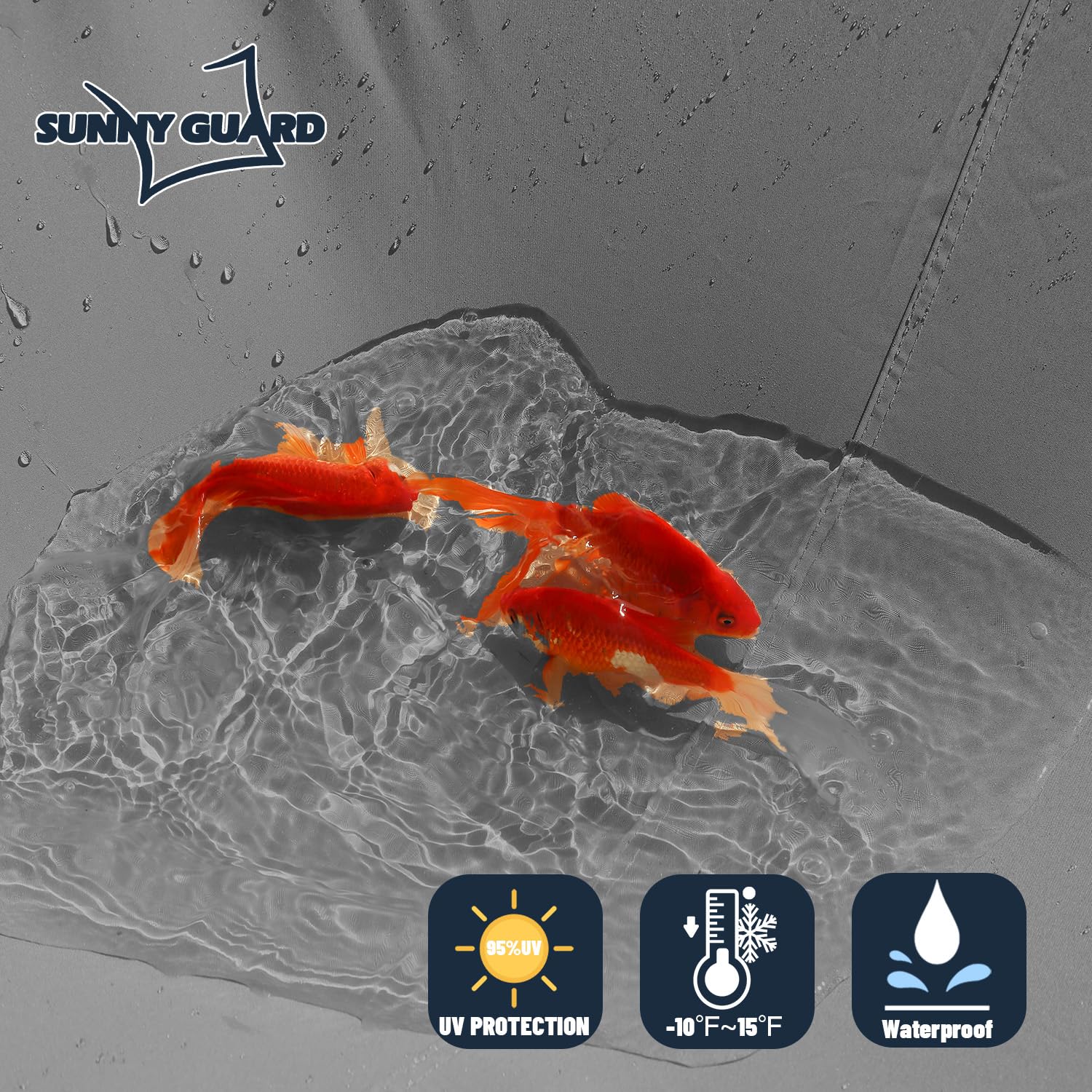 Sunny Guard setup shows proper tilt angle for optimal shade and runoff.