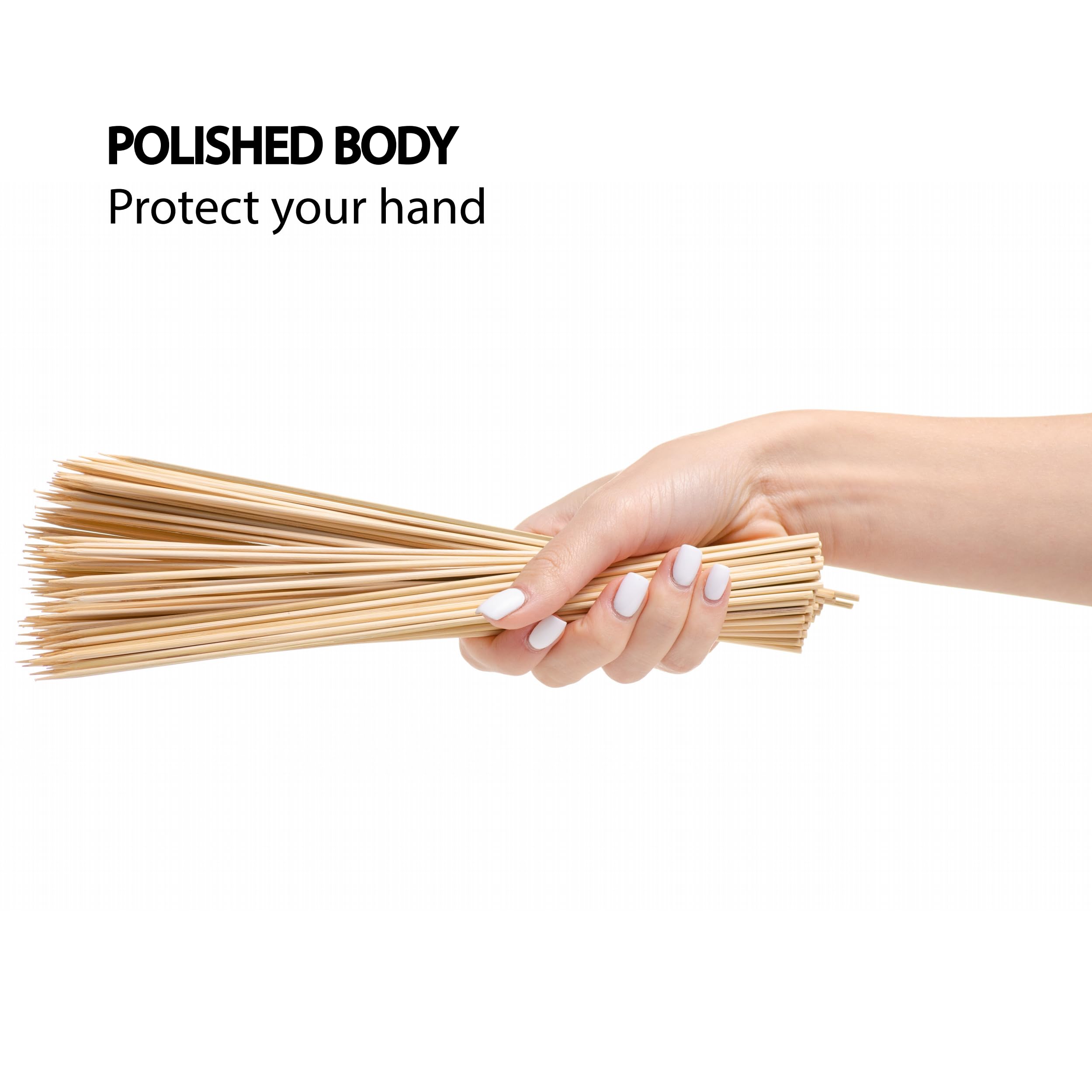 Sunnyam semi-pointed bamboo skewers with smooth surface for safe handling