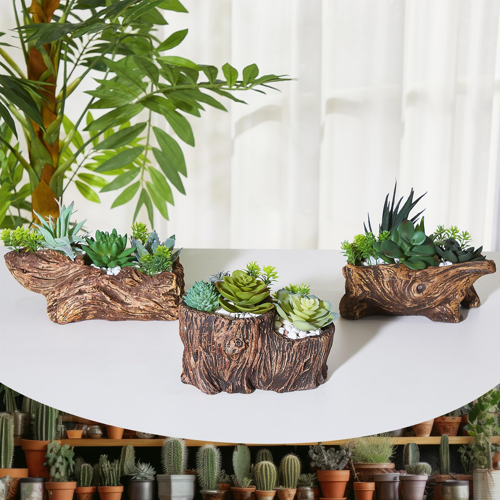 Sunnychicc concrete planter with rustic finish, ideal for DIY succulent arrangements.