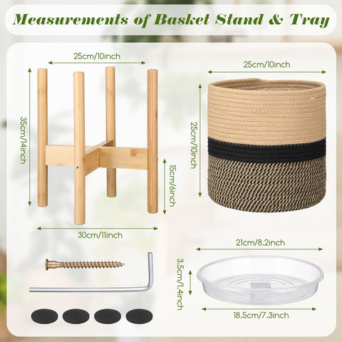 Sunnychicc bamboo stand with adjustable height supports various pot sizes.