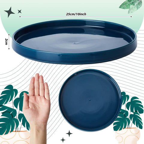 Sunnychicc round ceramic saucer protects floors from water and dirt.