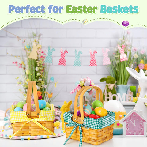 Sunnychicc Easter basket with blue liner ready for Easter eggs.