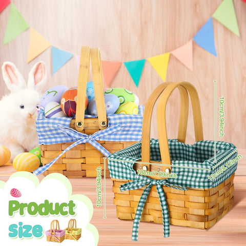 Sunnychicc Easter basket with yellow liner, compact storage and transport.
