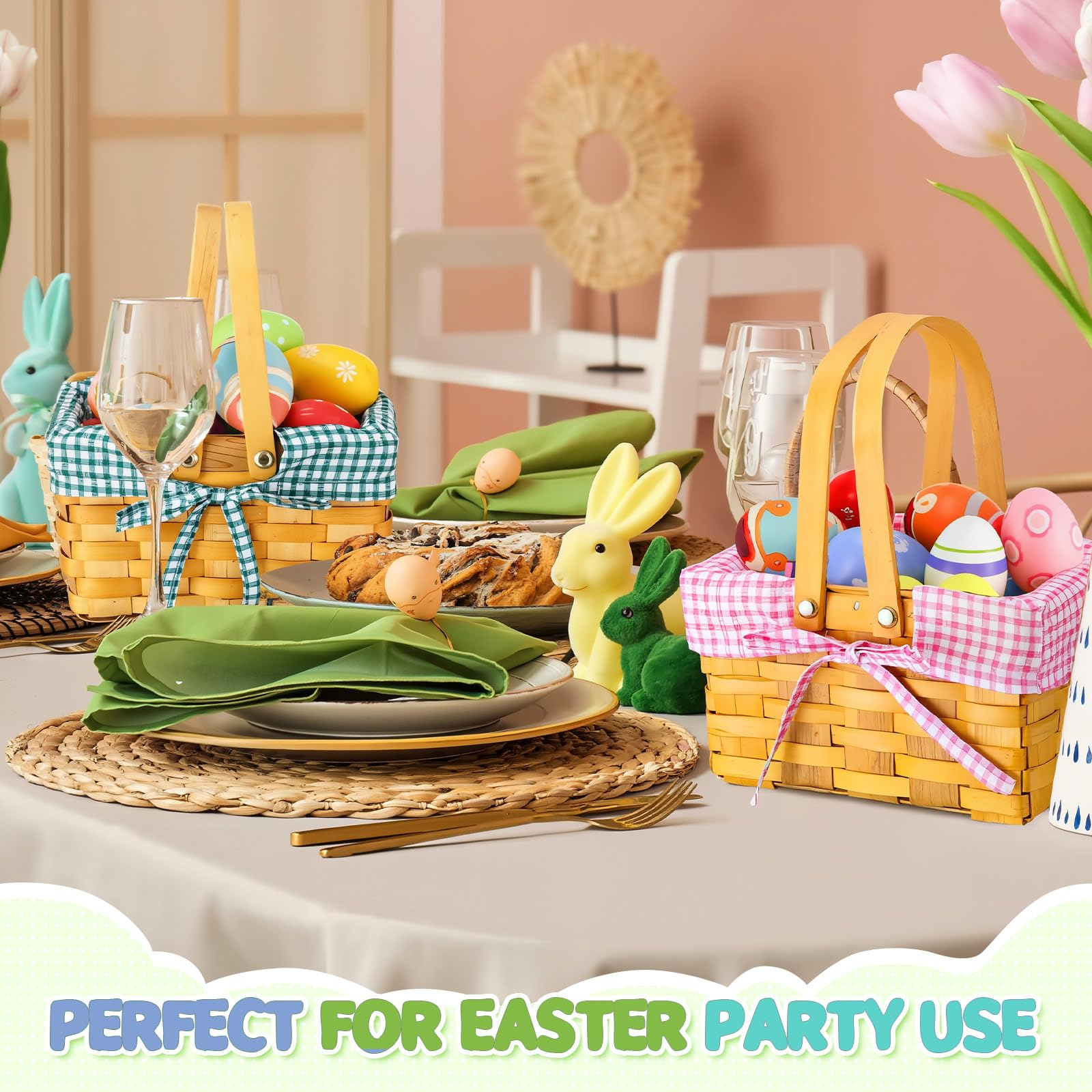 Rectangular Sunnychicc Easter basket ready for eggs, gifts, or snacks.