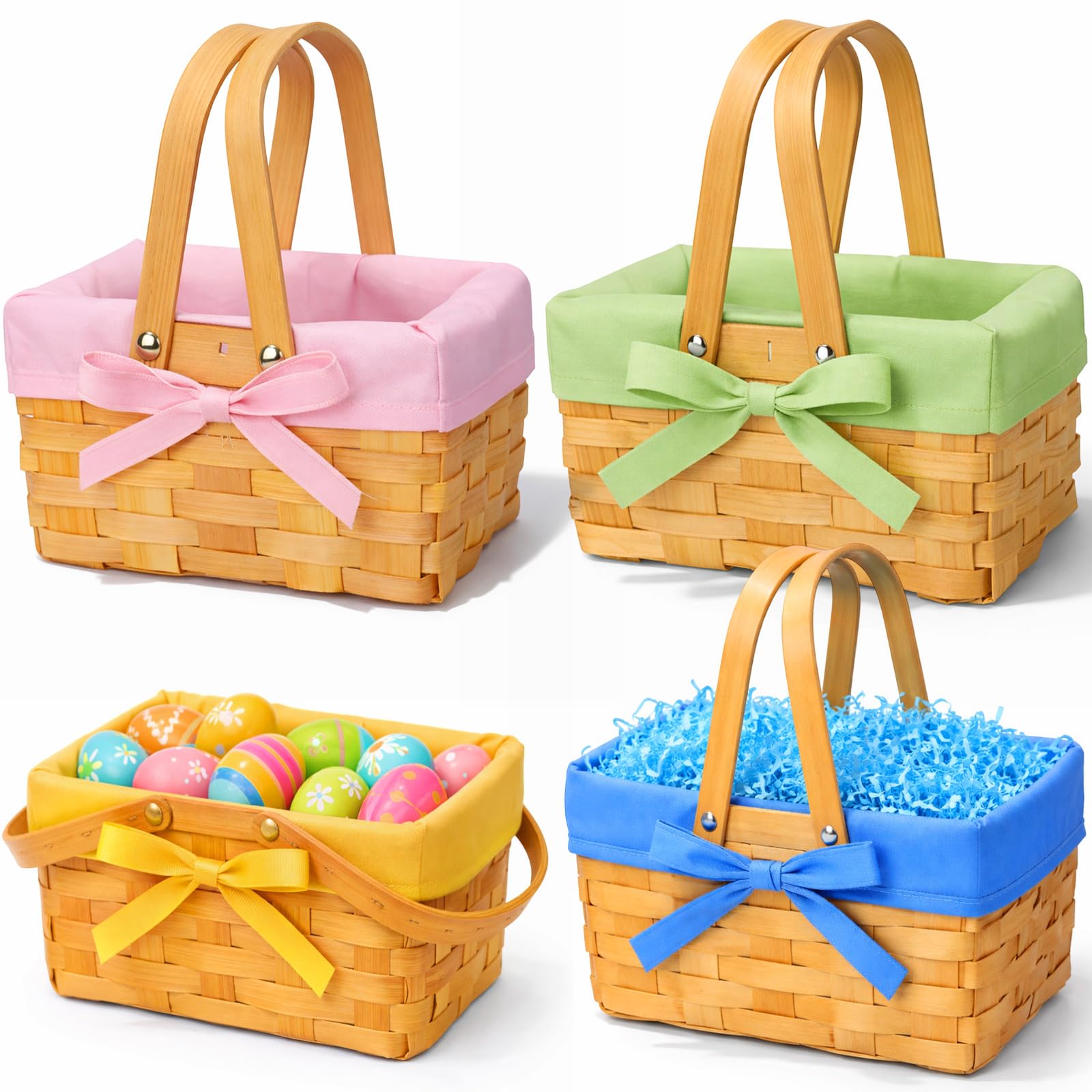 Sunnychicc Easter basket with double handles for easy carrying during egg hunts