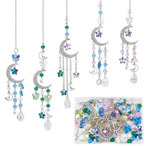 Sunnyclue star moon suncatchers kit assembly with beads and charms for DIY decor