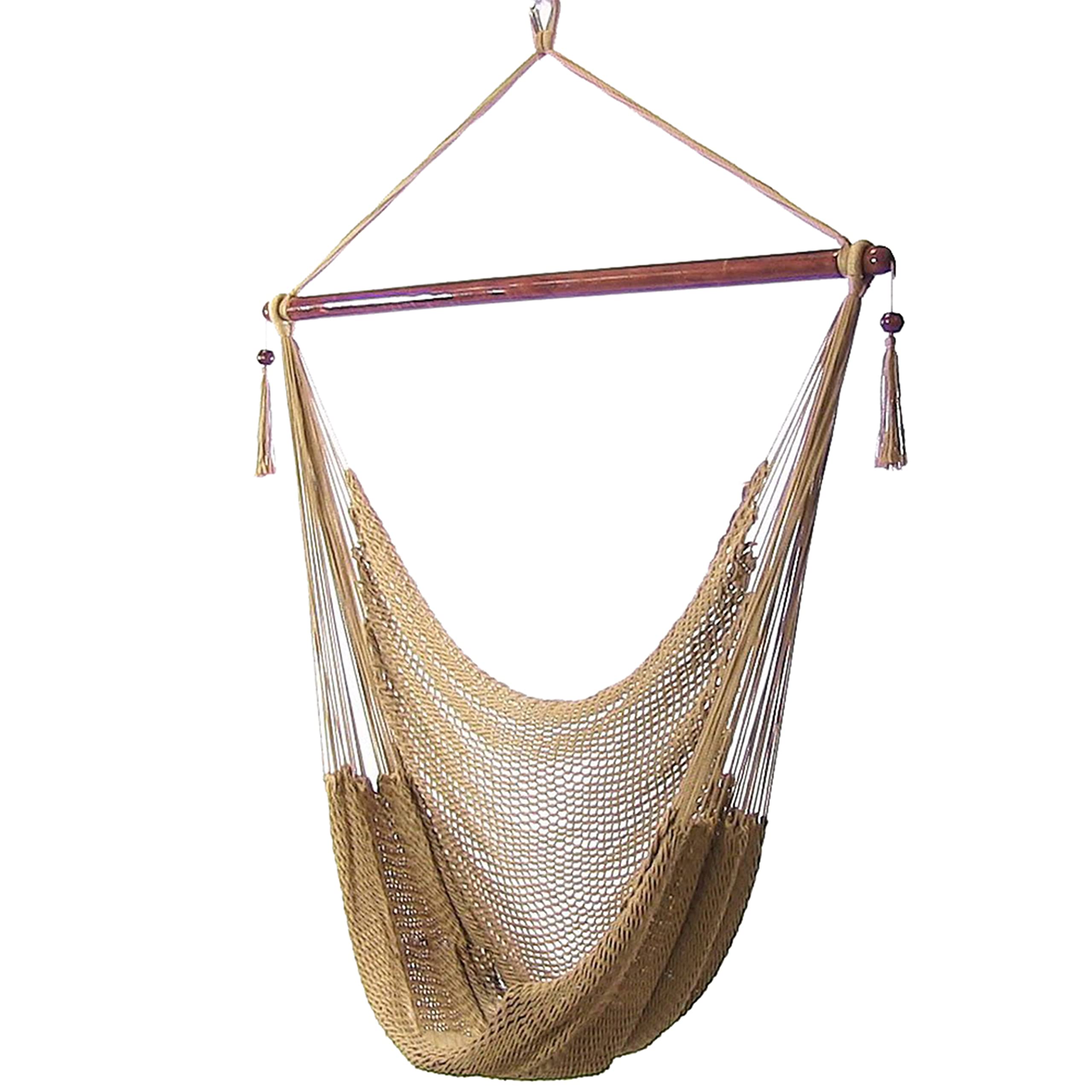 Sunnydaze Caribbean XL hammock chair tan, ideal for outdoor lounging