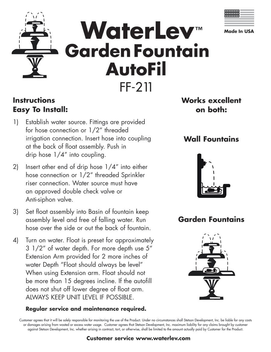 Sunnydaze Decor auto-fill tubing kit with simple setup for fountains.