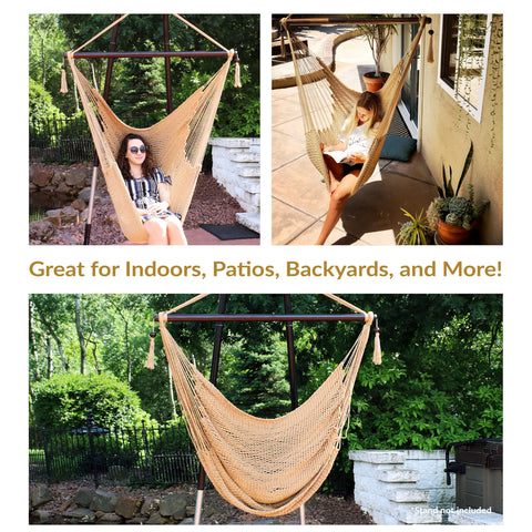 Sunnydaze indoor hammock chair in reading nook