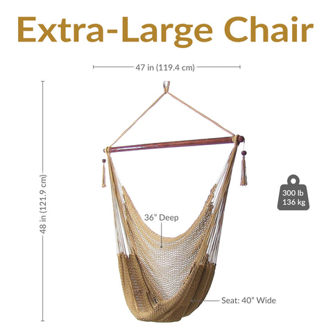Sunnydaze hammock chair loop-end top for ceiling beam or tree hanging
