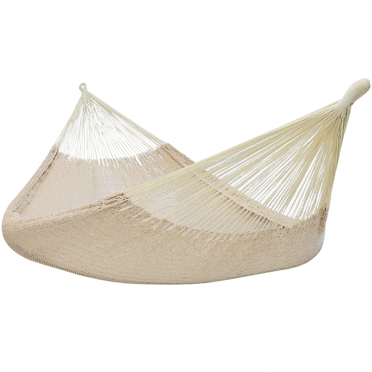 Sunnydaze handwoven XXL Mayan hammock in natural color offers expansive outdoor seating.